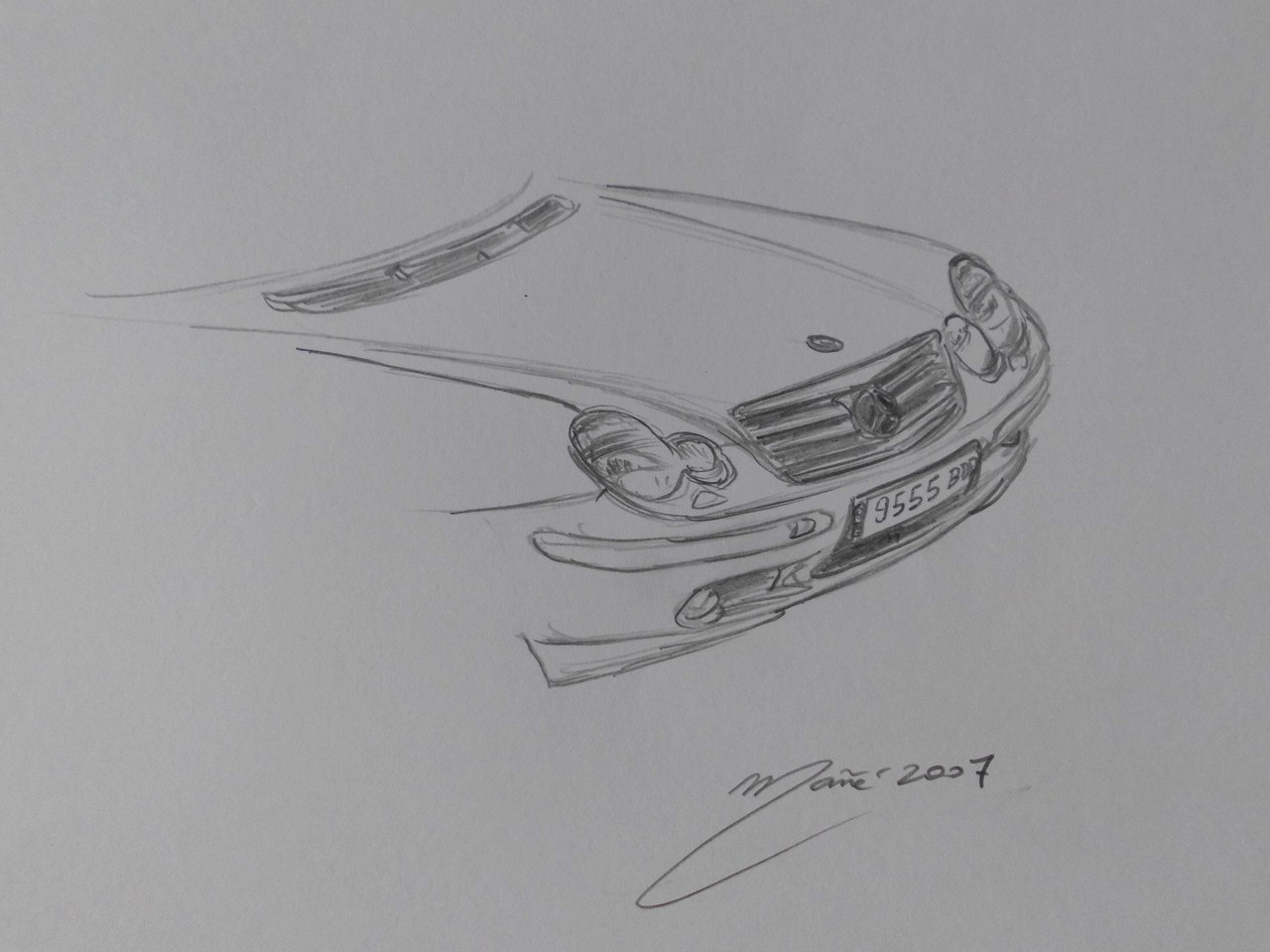 ArtStation - Realistic drawing of Mercedes Benz AMG S63 - Pencils & markers.