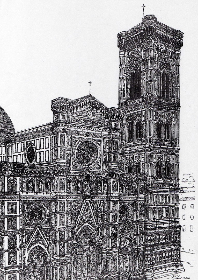 Florence, Drawing by Stella Polare | Artmajeur