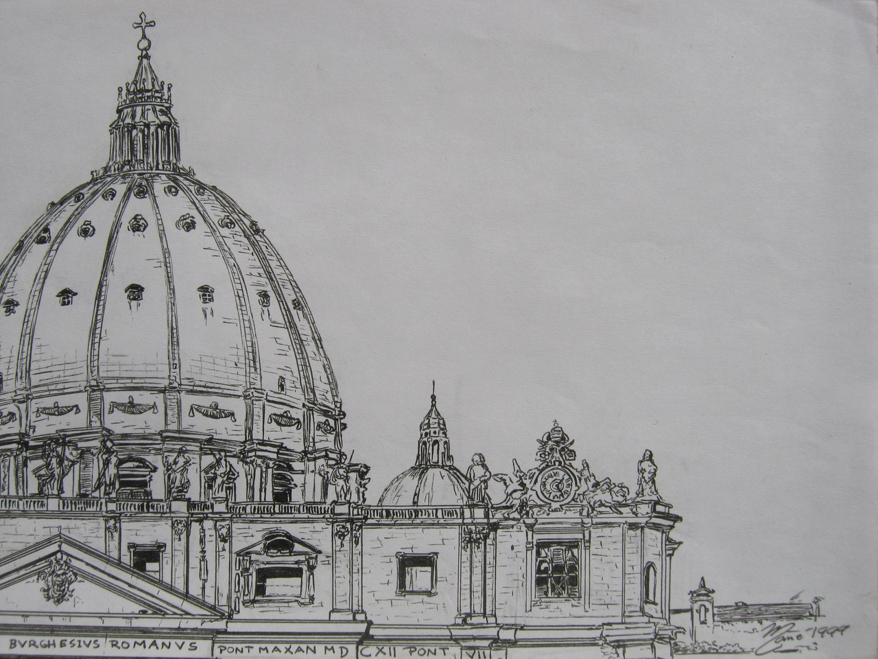 Interior & Exterior field sketch of St. Peter's Basilica at the Vatican in  Rome, Italy - If you ever have the chance to visit Rome, you muuuuuuust!  visit this place! It's pure