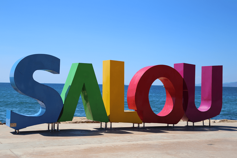 Salou буквы. Герб Салоу Каталония.