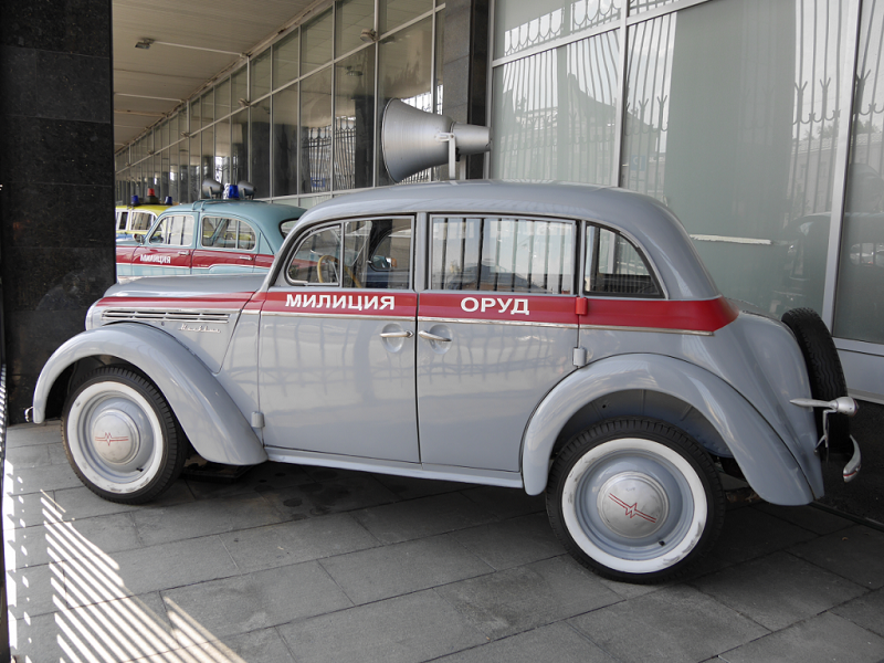 The police Moskvitch 401. Power - 26 hp. Made in 1955