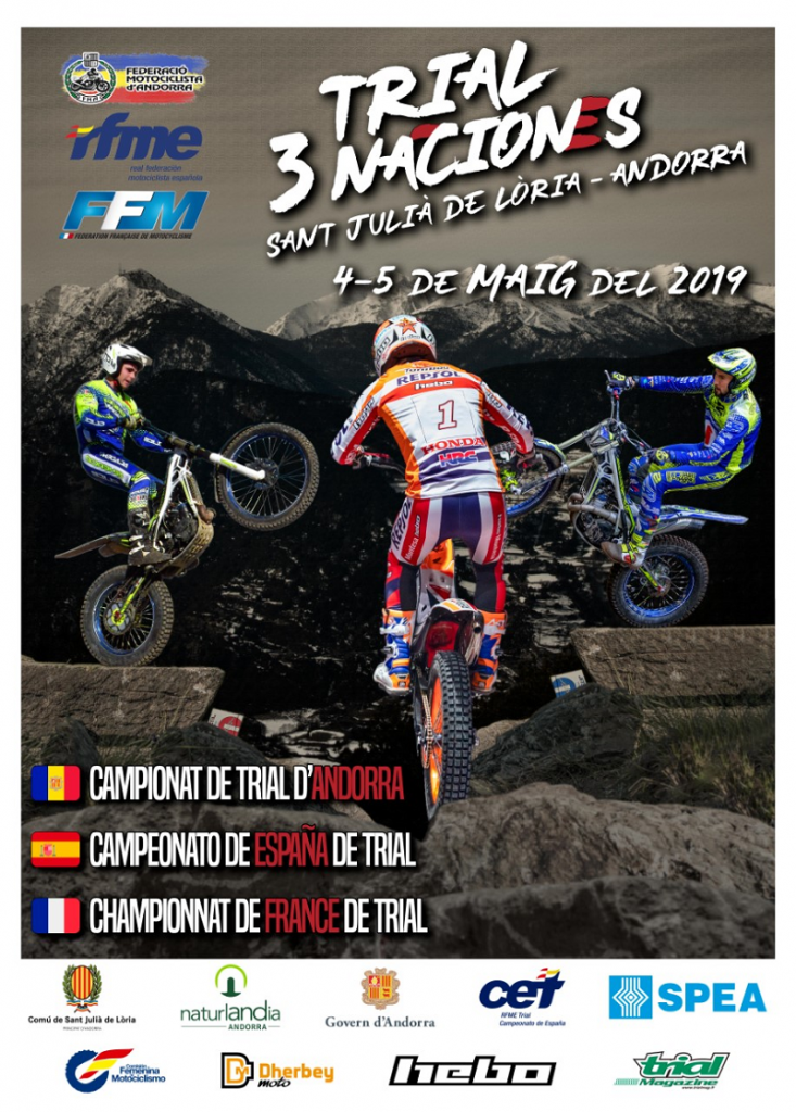 The 2019 3 nations moto-trial race will be held in Andorra on May 4 and 5