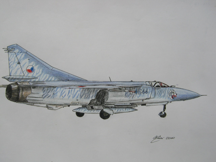 MiG 23. Ink and pencil drawing by Joan Mañé * All PYRENEES · France ...