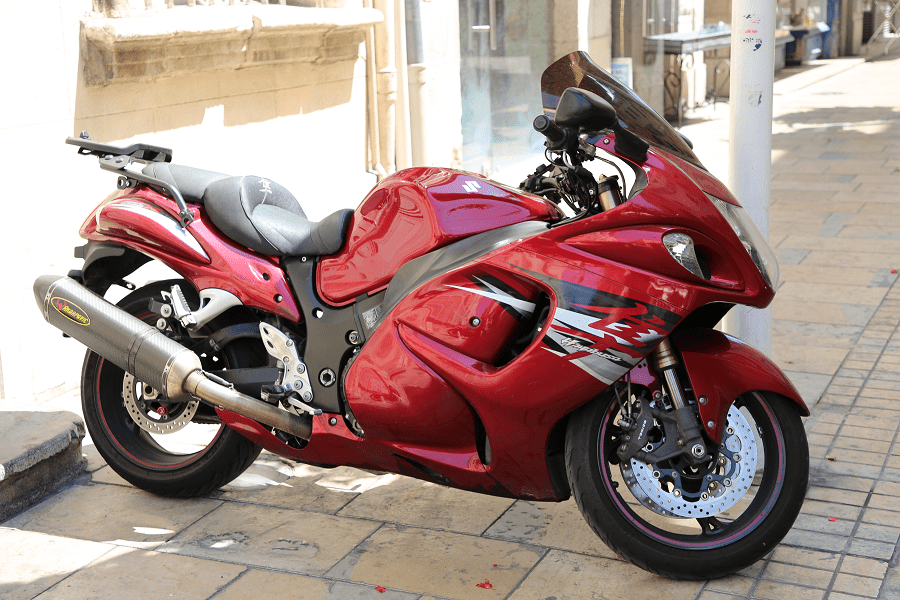 The Suzuki with a top speed 312 km/h * PYRENEES France, Spain,