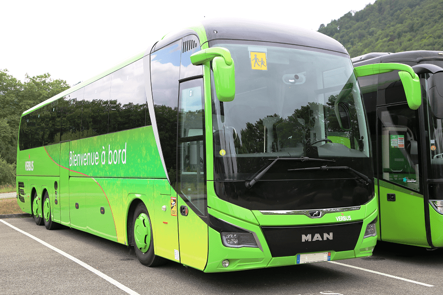 2018 Man Lions Coach 3rd Generation. Green Colour Front Side View Technical Specifications Specs Min 