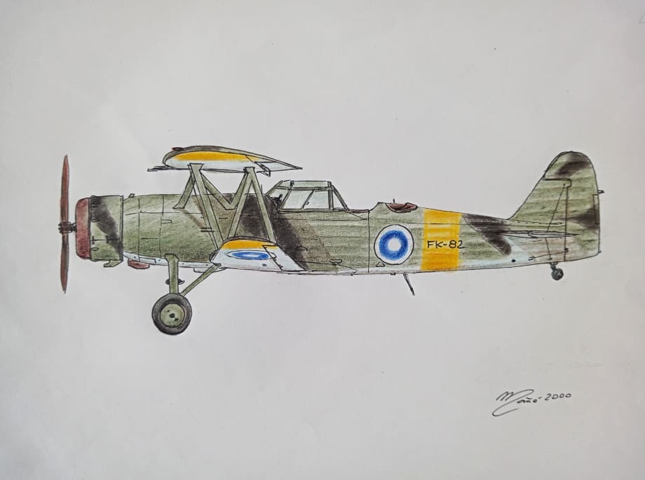 Fokker C.X. Drawing by Joan Mañé - All PYRENEES